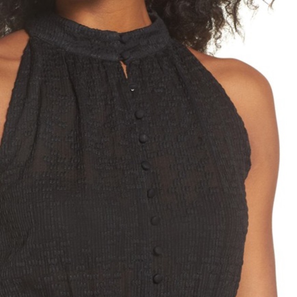 💐Black Button Front Textured Midi Dress💐 - Picture 5 of 8